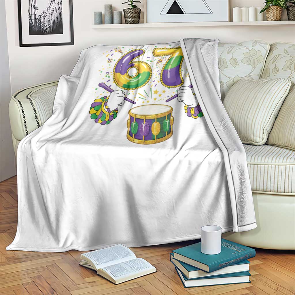 67 Mardi Gras Meme Throw Blanket Funny Six Seven Carnival Trendy