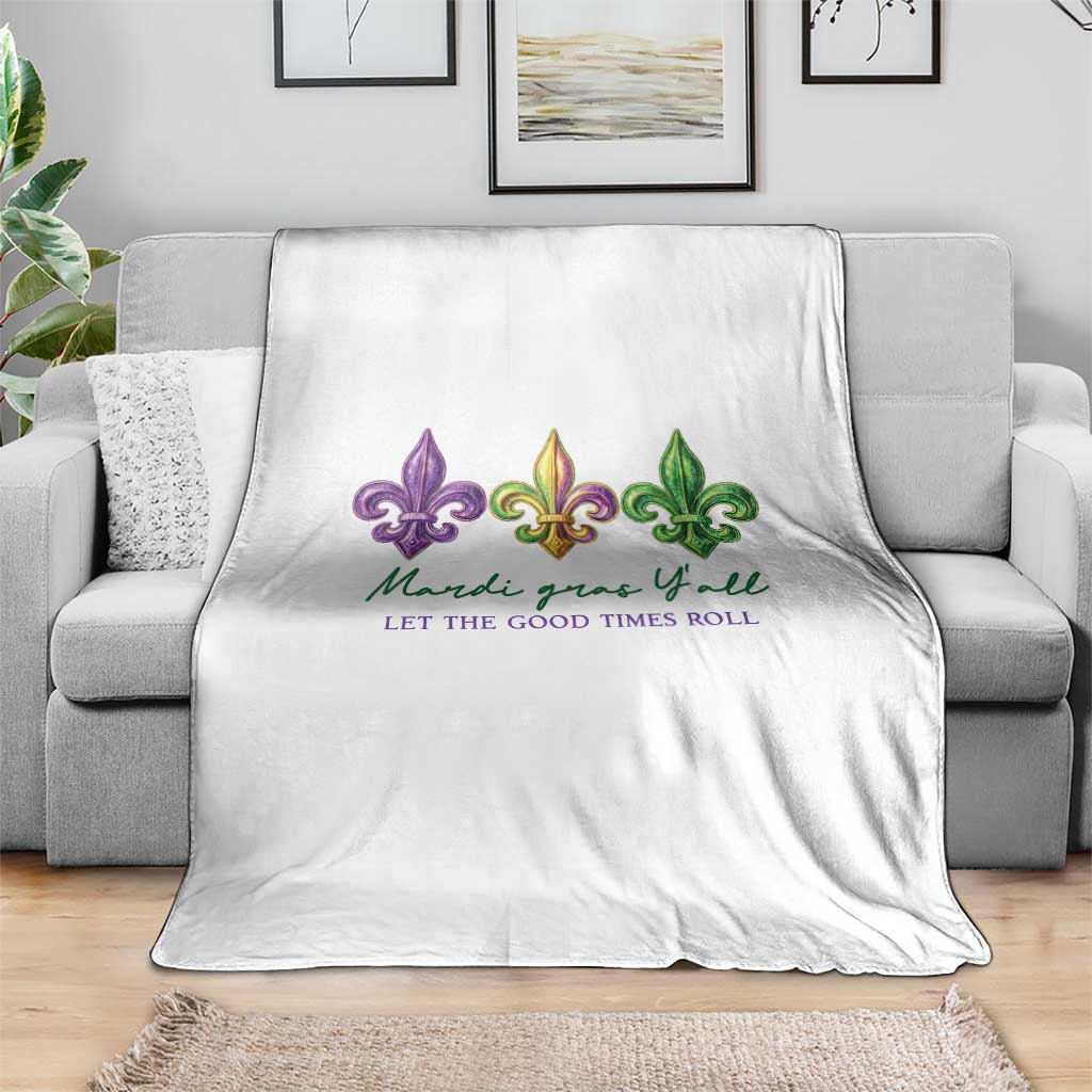 Mardi Gras Throw Blanket Let The Good Time Roll