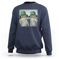 Funny St Patricks Day Cats Drinking Beer Meme Sweatshirt