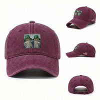 Funny St Patricks Day Cats Drinking Beer Meme Washed Cotton Baseball Cap