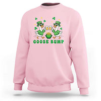 Funny St Patricks Day Goose Drinking Beer Sweatshirt Goose Bump