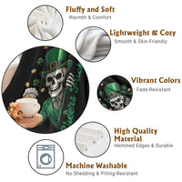 Cheers Fuckers St Patricks Day Throw Blanket Funny Skeleton Drinking Beer