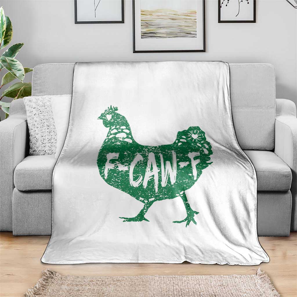F Caw F Lucky Chicken Throw Blanket Funny St Patricks Day