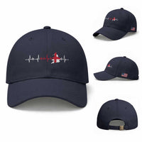 England Heartbeat EKG English Flag Map Baseball Cap