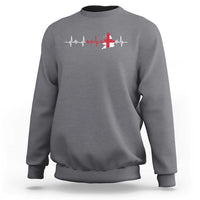 England Heartbeat EKG English Flag Map Sweatshirt