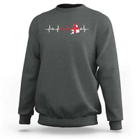 England Heartbeat EKG English Flag Map Sweatshirt