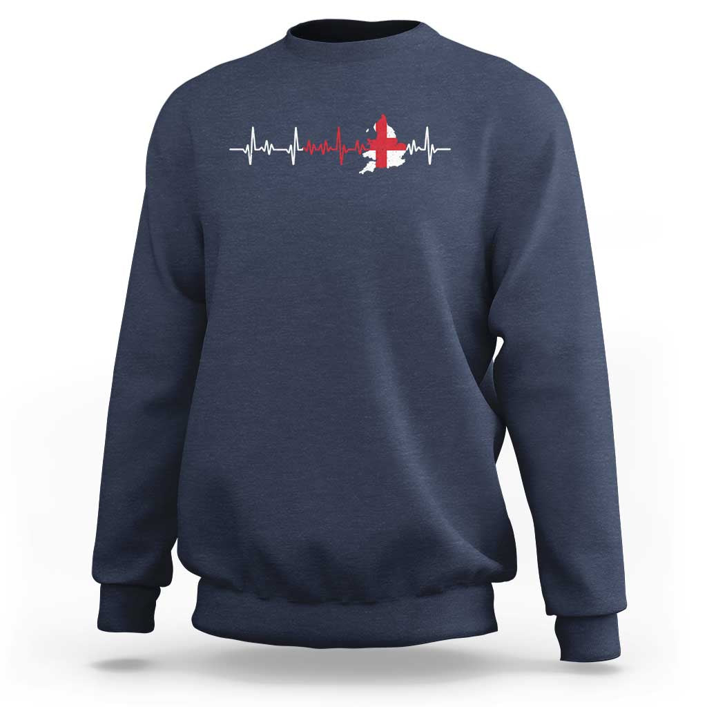 England Heartbeat EKG English Flag Map Sweatshirt