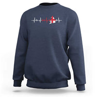 England Heartbeat EKG English Flag Map Sweatshirt