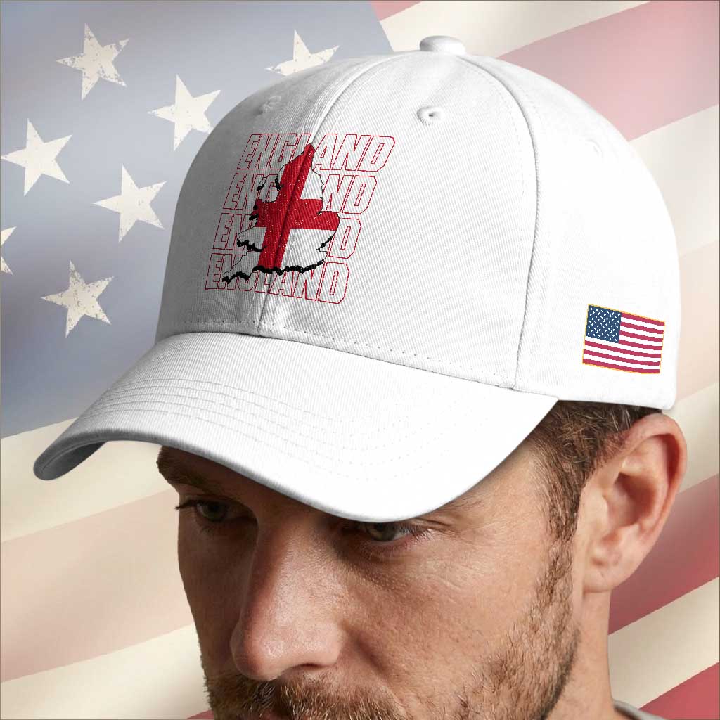 England Map St George's Cross English Roots Baseball Cap