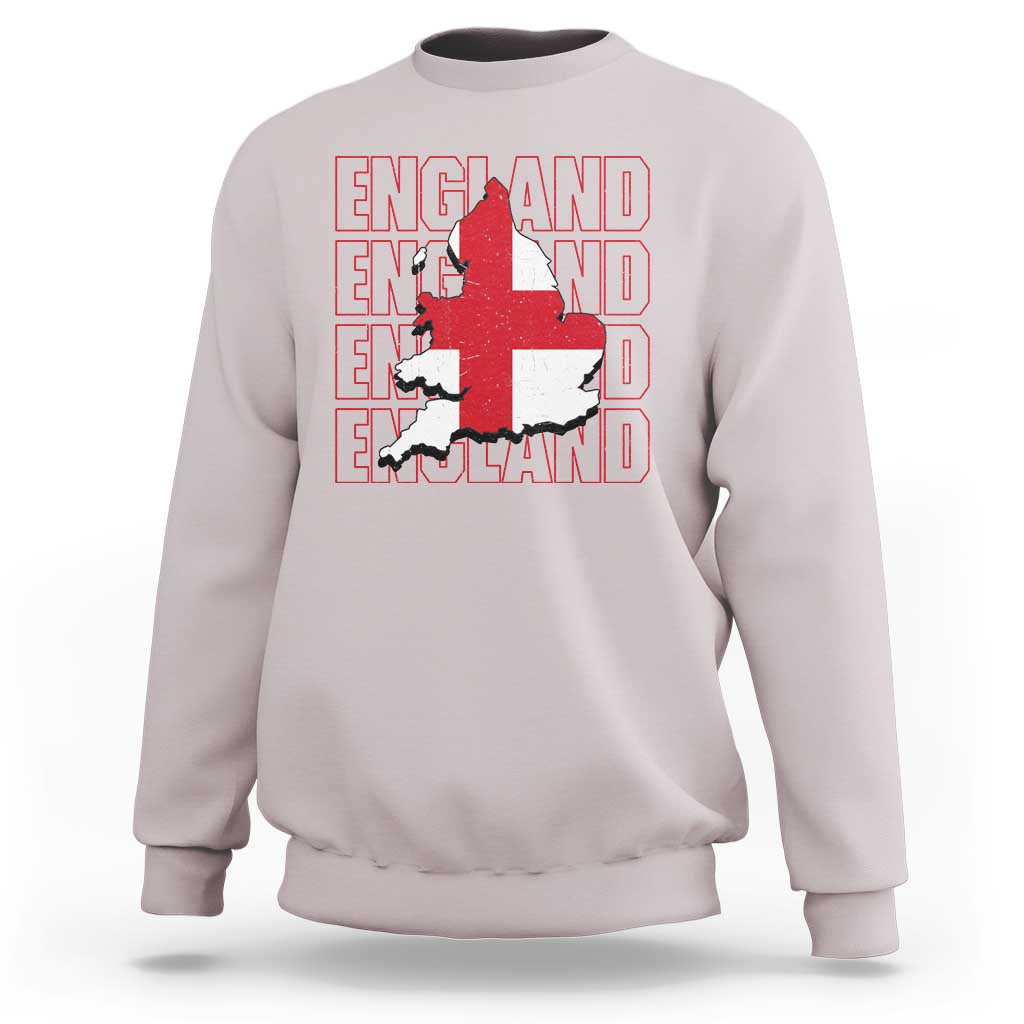 England Map St George's Cross English Roots Sweatshirt