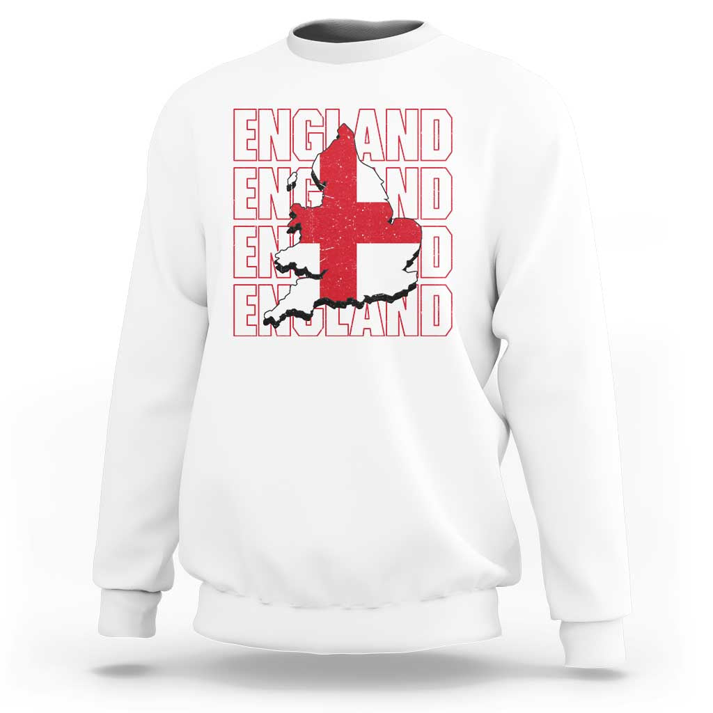 England Map St George's Cross English Roots Sweatshirt