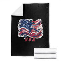 USA Soccer Fan American Flag Throw Blanket