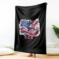USA Soccer Fan American Flag Throw Blanket