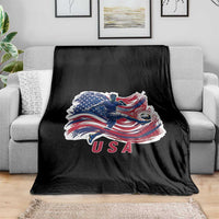 USA Soccer Fan American Flag Throw Blanket