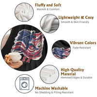 USA Soccer Fan American Flag Throw Blanket