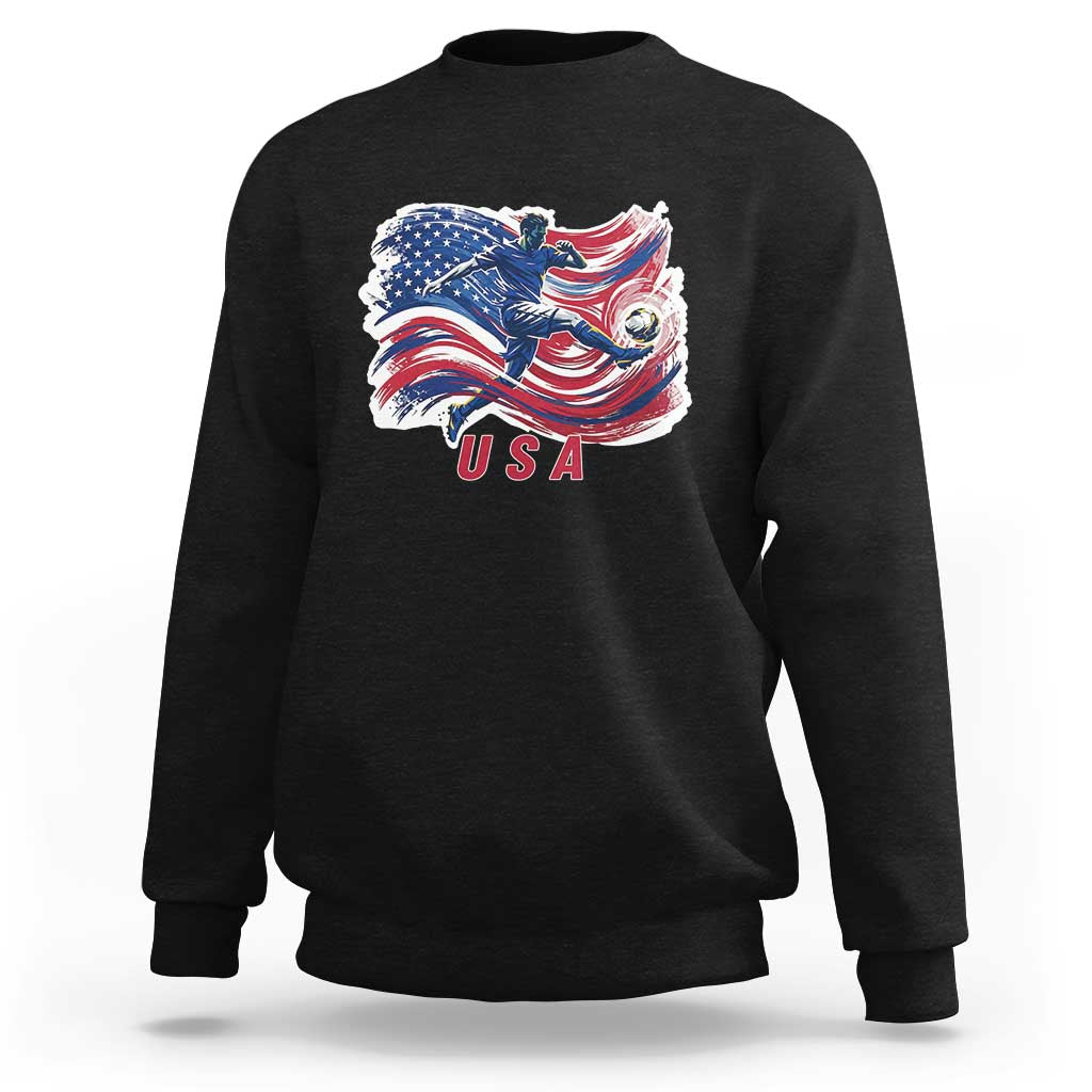 USA Soccer Fan American Flag Sweatshirt
