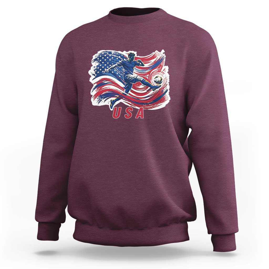 USA Soccer Fan American Flag Sweatshirt