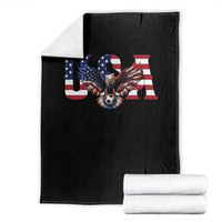 USA Soccer Eagle American Flag Fan Throw Blanket
