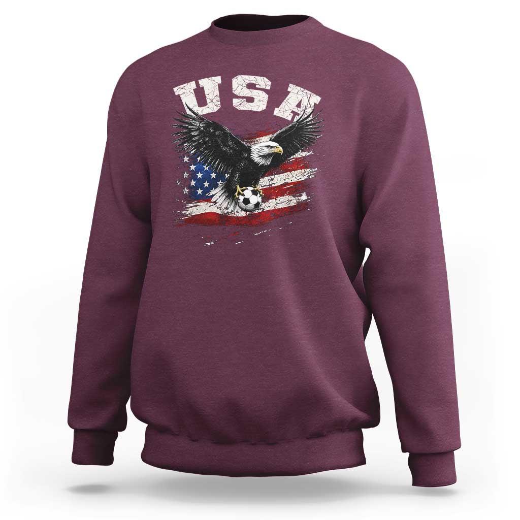 USA Soccer Bald Eagle American Flag Vintage Sweatshirt