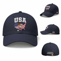 USA Soccer Dabbing Boy American Flag Fan Baseball Cap