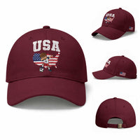 USA Soccer Dabbing Boy American Flag Fan Baseball Cap