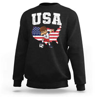 USA Soccer Dabbing Boy American Flag Fan Sweatshirt