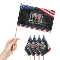 No One is Illegal on Stolen Land Patriotic Handheld Flag Native American Indigenous