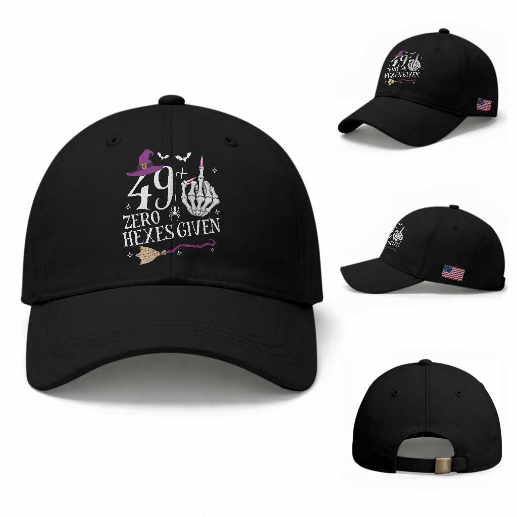50th Birthday Halloween Baseball Cap 49 Plus Middle Finger Zero Hexes Given Gift For Women