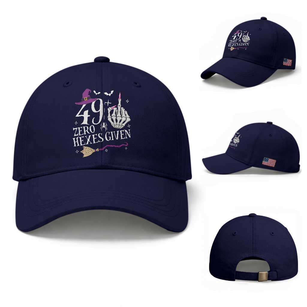 50th Birthday Halloween Baseball Cap 49 Plus Middle Finger Zero Hexes Given Gift For Women