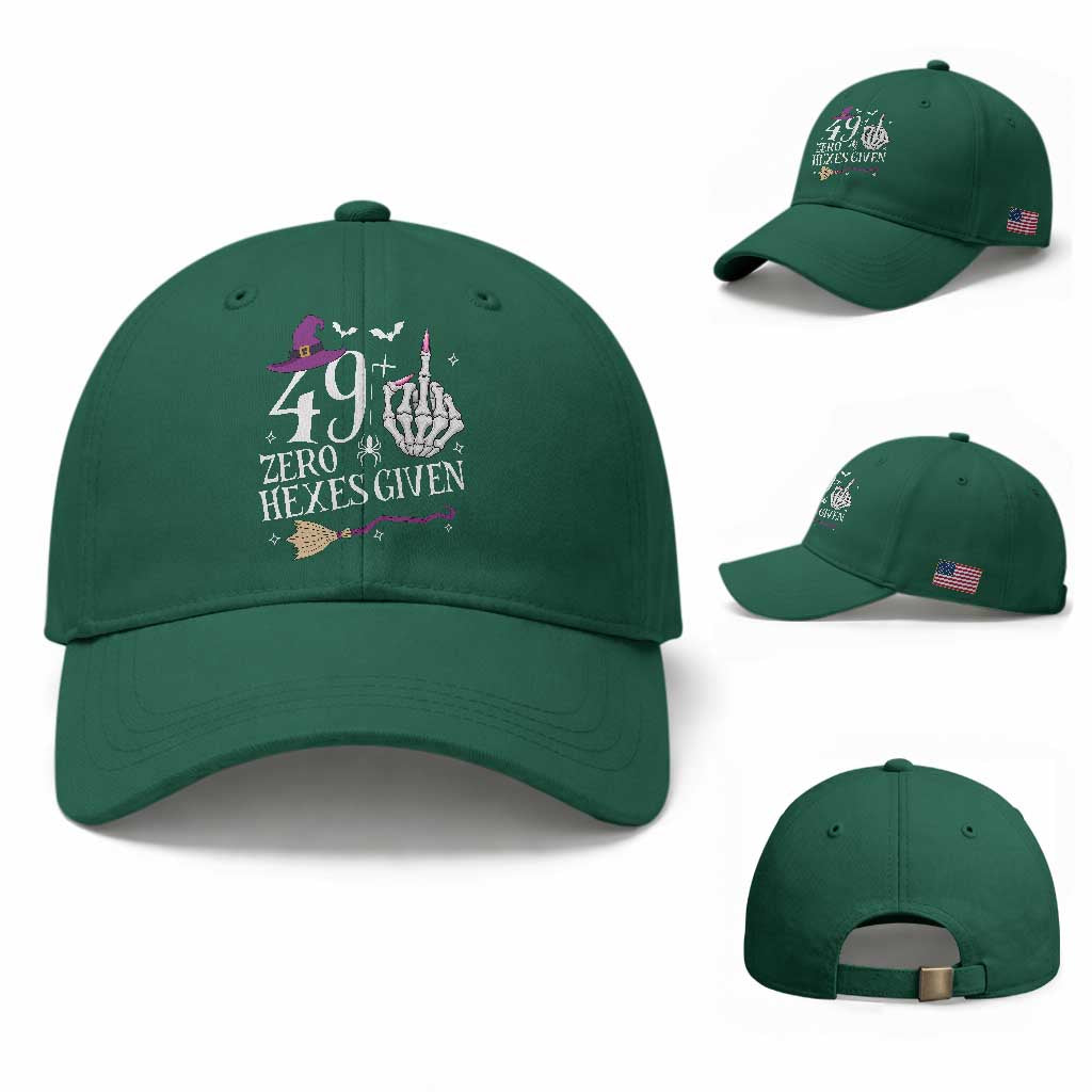50th Birthday Halloween Baseball Cap 49 Plus Middle Finger Zero Hexes Given Gift For Women