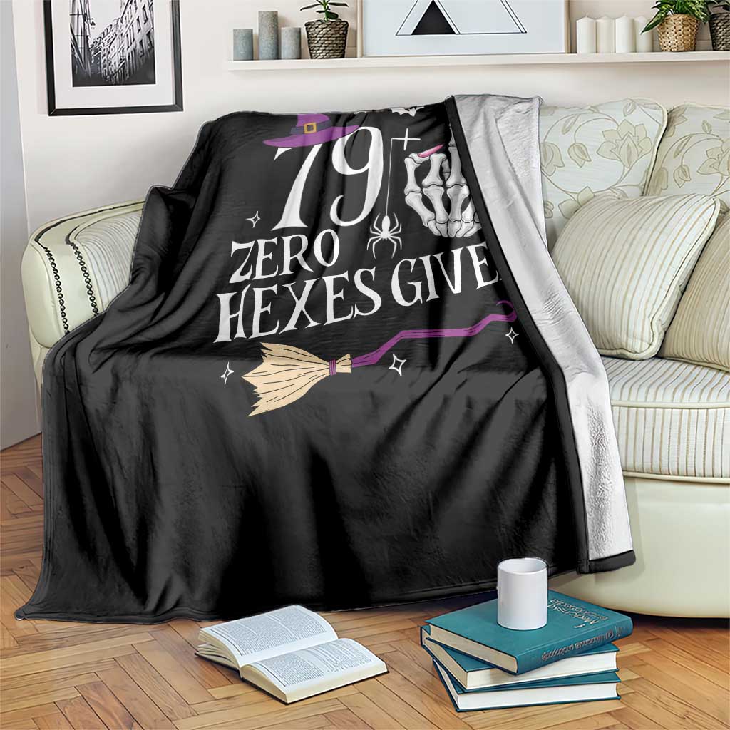 80th Birthday Halloween Throw Blanket 79 Plus Middle Finger Zero Hexes Given Gift For Women