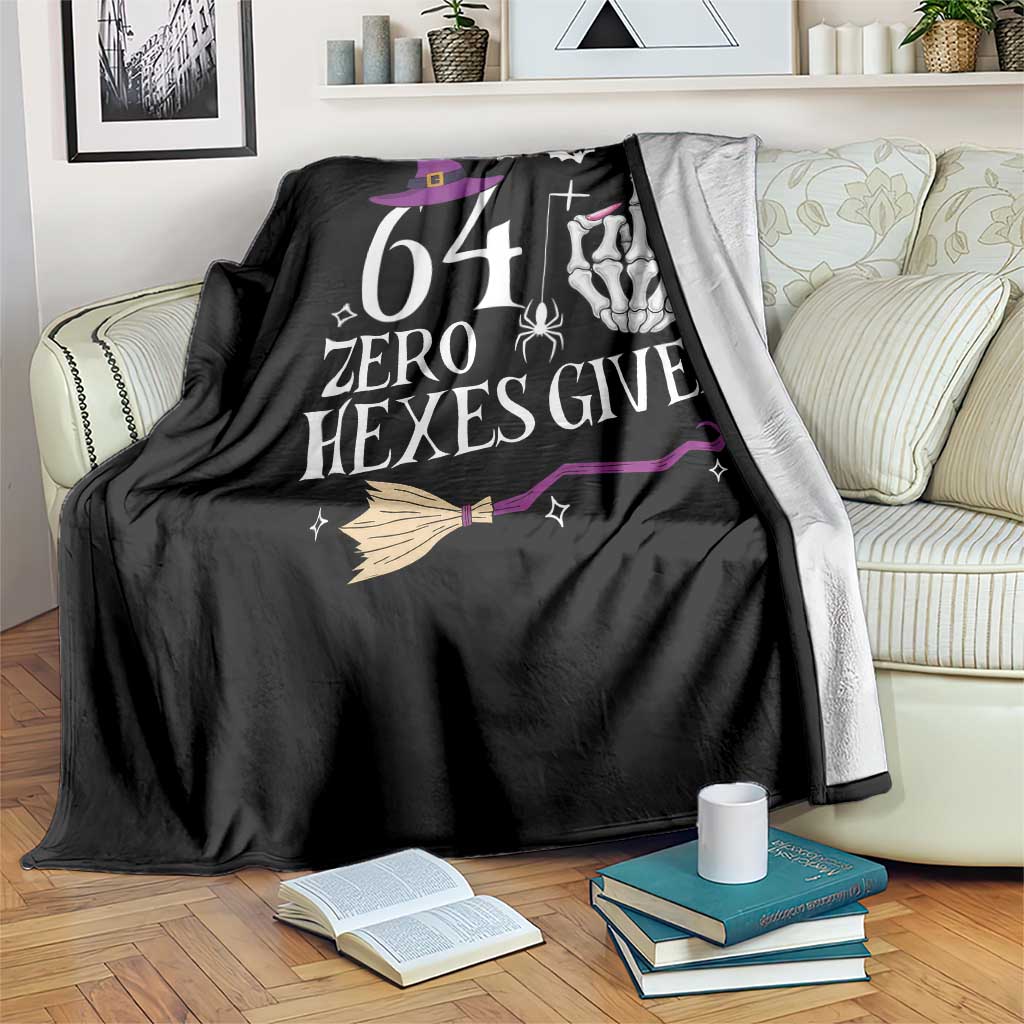 65th Birthday Halloween Throw Blanket 64 Plus Middle Finger Zero Hexes Given Gift For Women