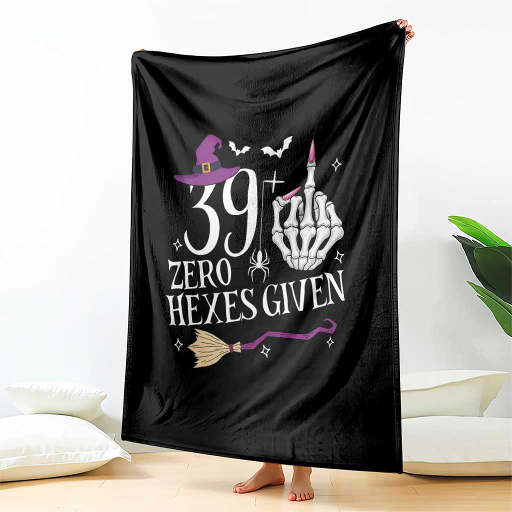 40th Birthday Halloween Throw Blanket 39 Plus Middle Finger Zero Hexes Given Gift For Women