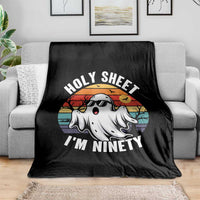 90th Birthday Halloween Ghost Throw Blanket Holy Sheet I'm Ninety