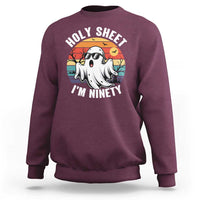 90th Birthday Halloween Ghost Sweatshirt Holy Sheet I'm Ninety
