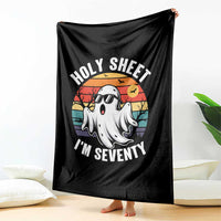 70th Birthday Halloween Ghost Throw Blanket Holy Sheet I'm Seventy