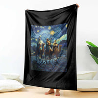 Three Kings Throw Blanket Nativity Scene Starry Night Christian Christmas - Wonder Print Shop