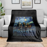 Three Kings Throw Blanket Nativity Scene Starry Night Christian Christmas - Wonder Print Shop