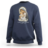 Christian Christmas Sweatshirt Love Came Down Luke 2:11 - Wonder Print Shop