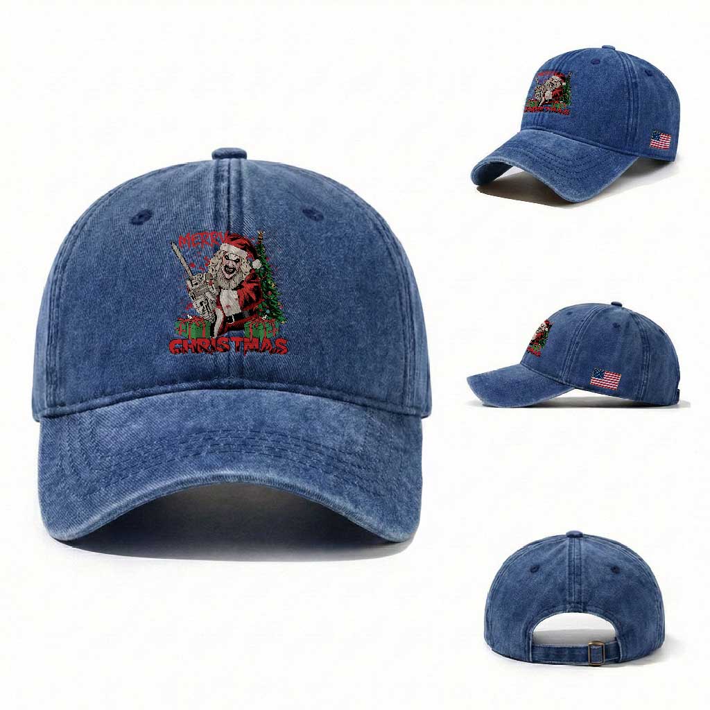 Terrifier Santa Christmas Horror Movie Washed Cotton Baseball Cap