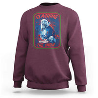 Terrifier Santa Christmas Sweatshirt Slashing Through The Snow - Wonder Print Shop