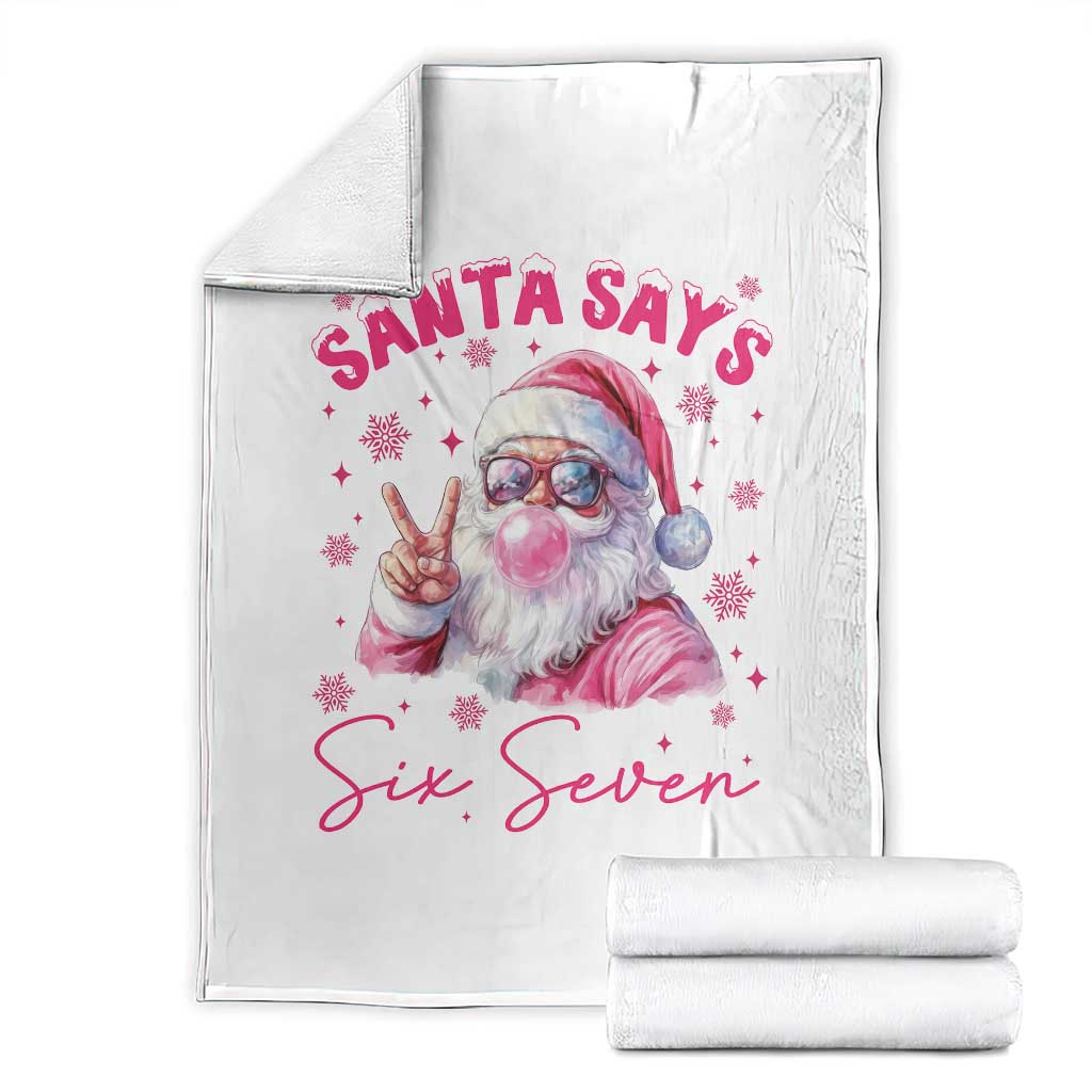 67 Six Seven Pink Santa Christmas Meme Throw Blanket - Wonder Print Shop