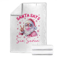 67 Six Seven Pink Santa Christmas Meme Throw Blanket - Wonder Print Shop