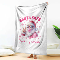 67 Six Seven Pink Santa Christmas Meme Throw Blanket - Wonder Print Shop