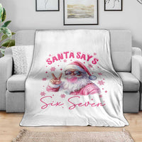 67 Six Seven Pink Santa Christmas Meme Throw Blanket - Wonder Print Shop