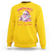 67 Six Seven Pink Santa Christmas Meme Sweatshirt - Wonder Print Shop
