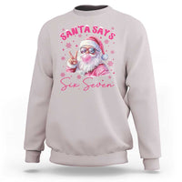 67 Six Seven Pink Santa Christmas Meme Sweatshirt - Wonder Print Shop