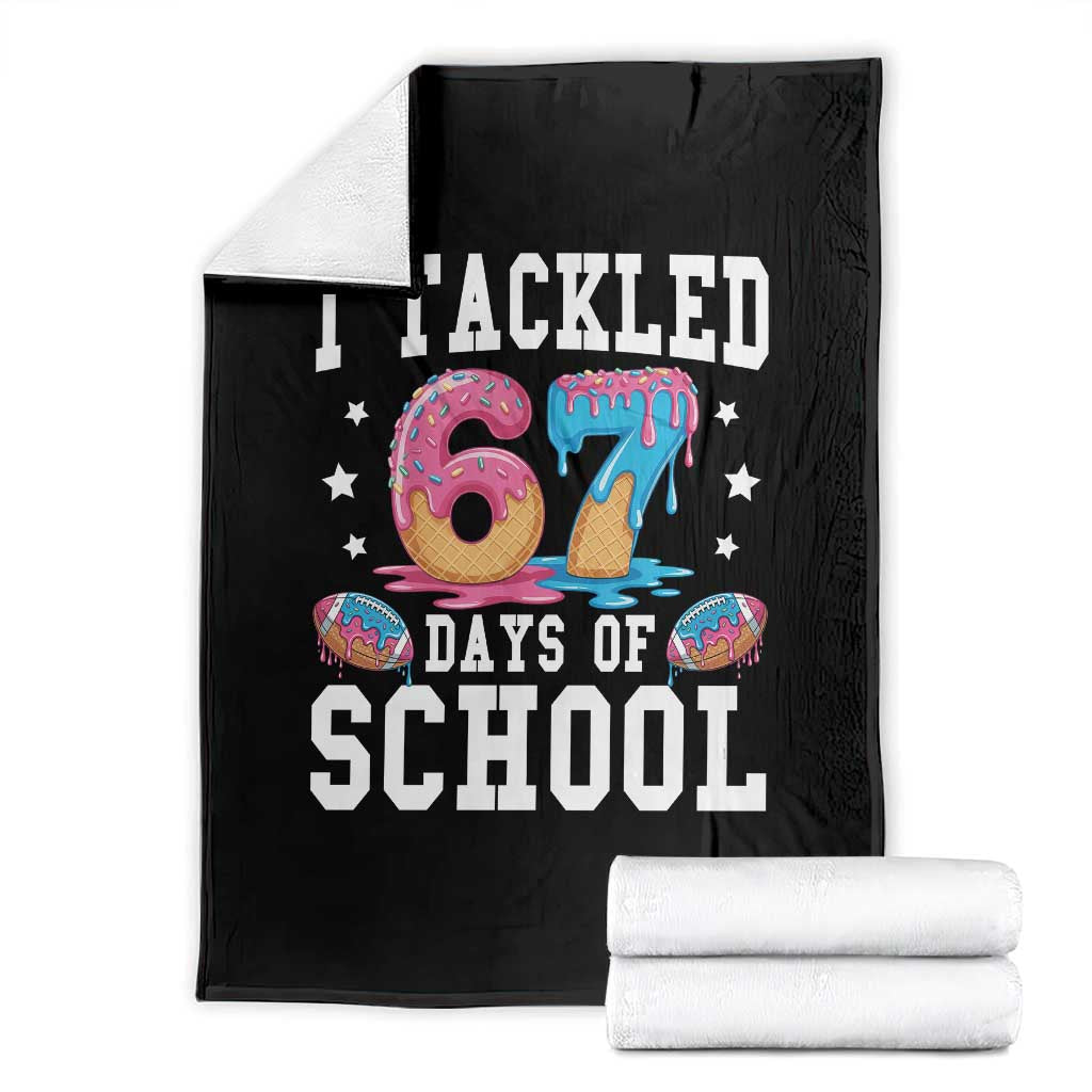 67 Days Of School Throw Blanket Six Seven Sports American Football Ice Cream Drip - Wonder Print Shop