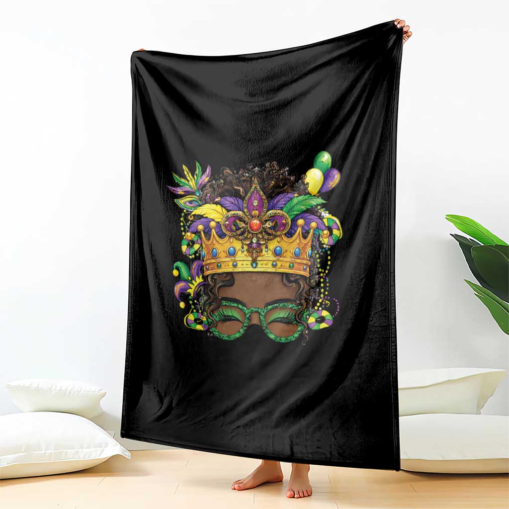 Mardi Gras Queen Throw Blanket Messy Pun Carnival Party