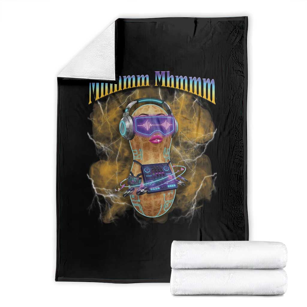 Funny Burnt Peanut Goop Throw Blanket DJ Music Meme